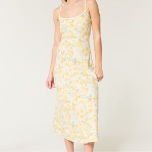 Hollister Yellow Floral Slip Maxi Dress